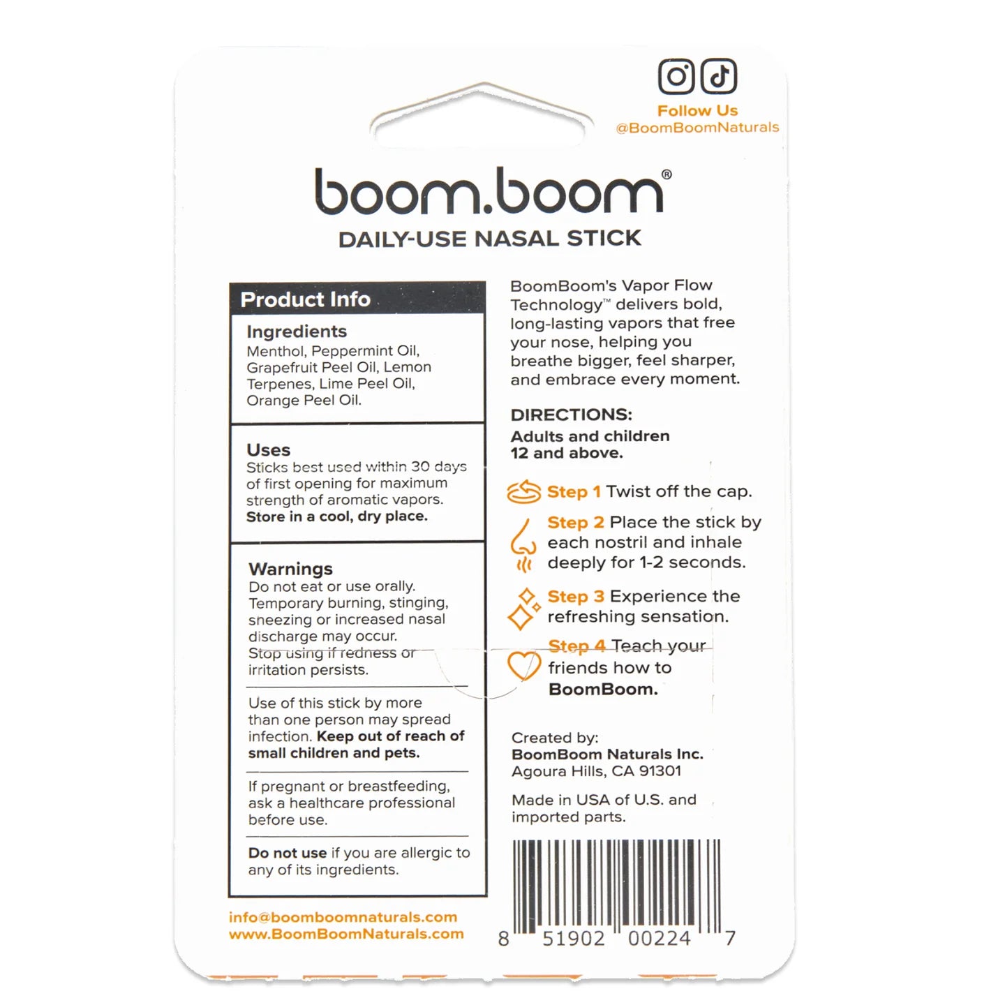 BoomBoom Nasal Orange Stick